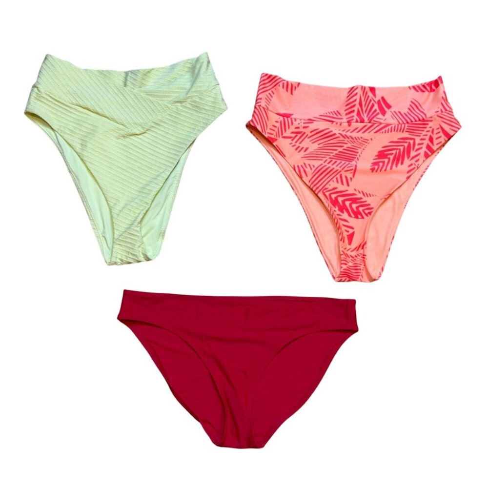 Aerie Womens Bikini Bottoms Set Of‎ 3 Size Large NWT